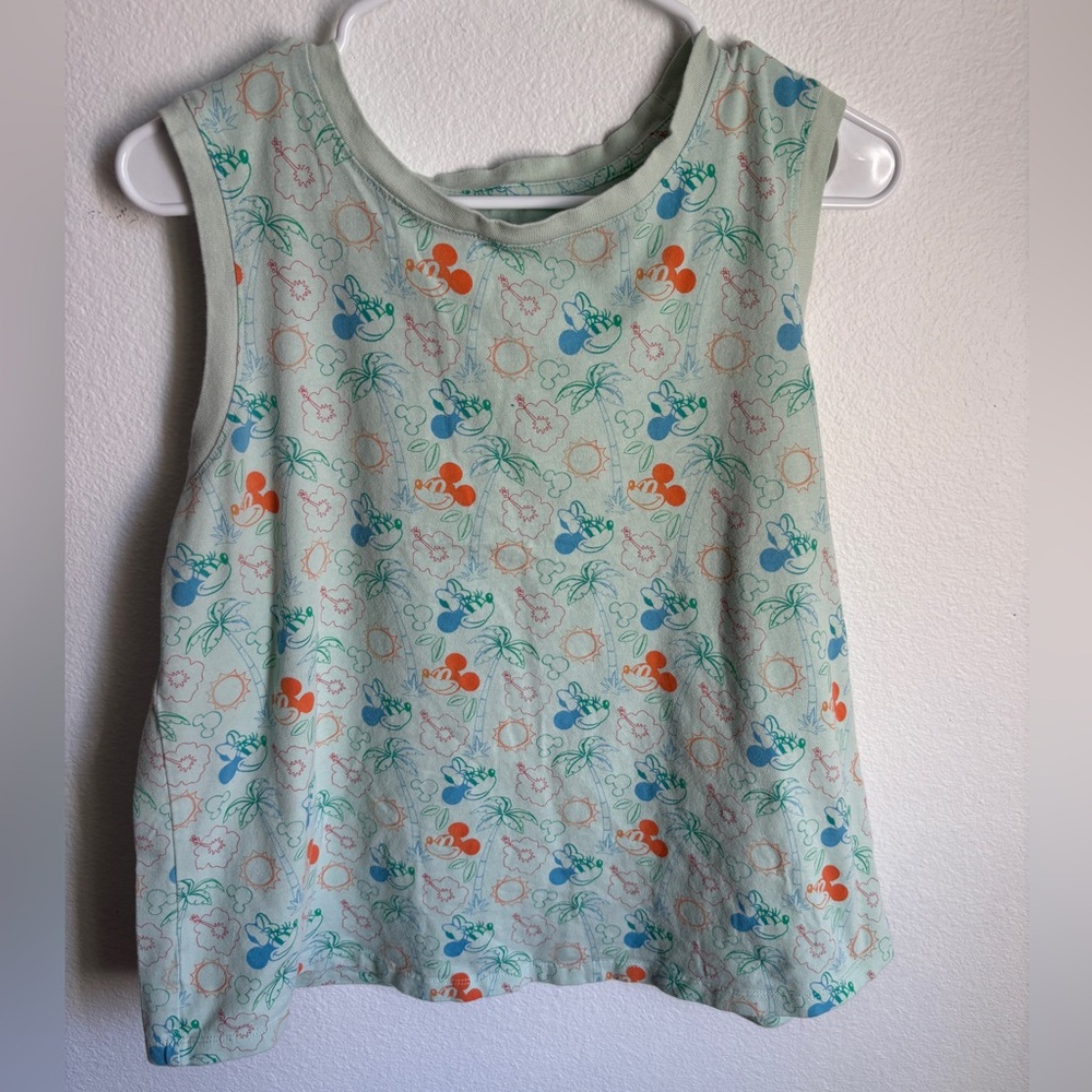 Disney Mint Green Tank Top Minnie Mouse Vacation Print Size Large